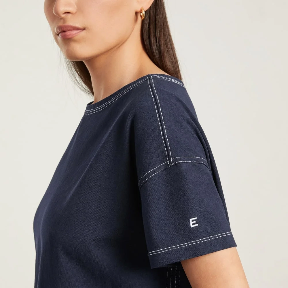 The Oversized Mariner Dress |  Navy / White (6)