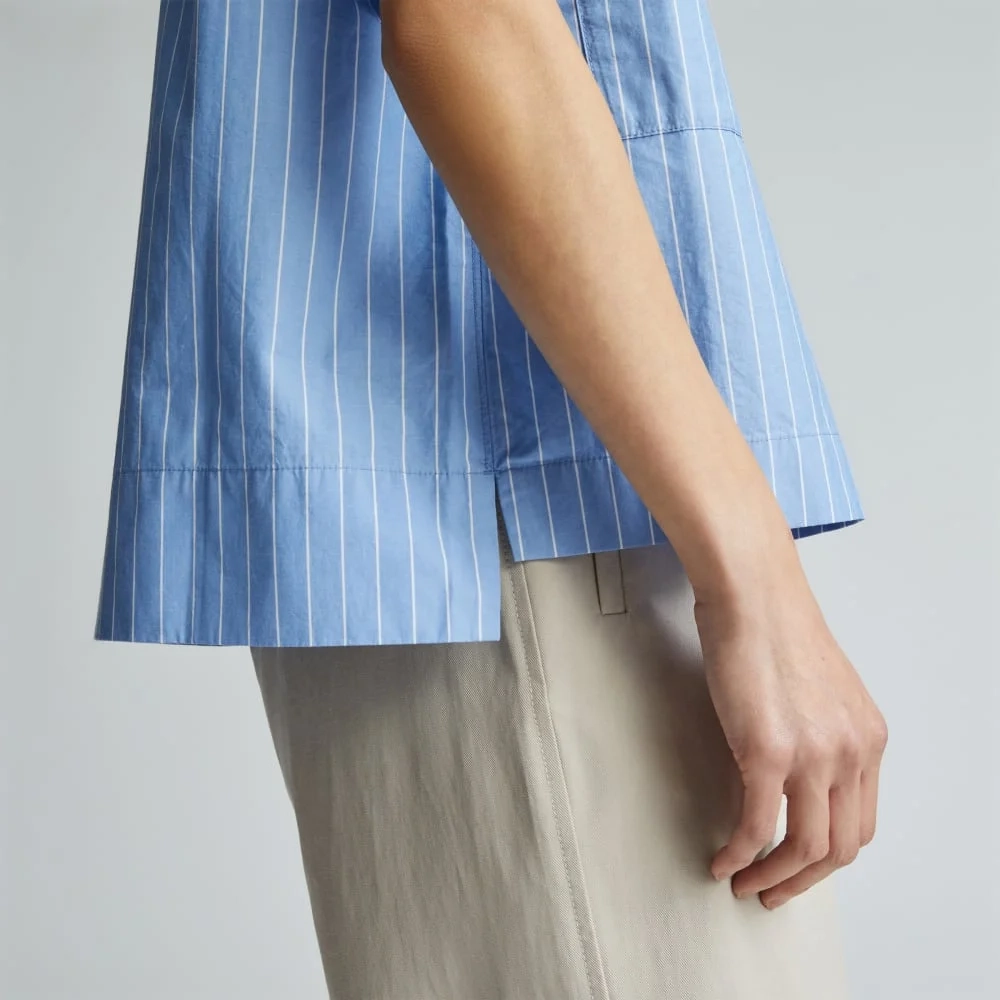The Short-Sleeve Box Shirt |  Mariner Blue / White (6)