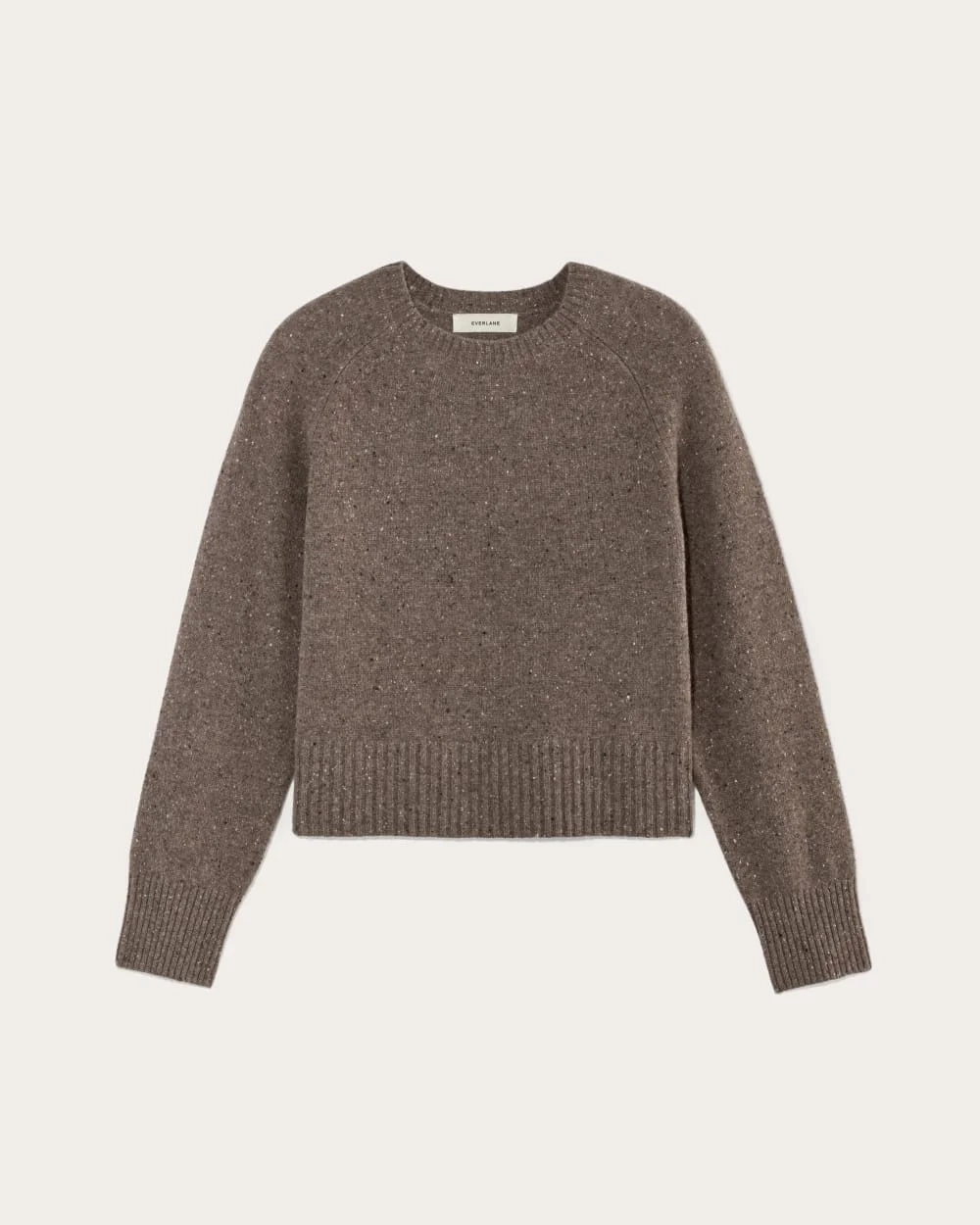 The Boxy Crew in Cashmere | Taupe Brown Donegal (5)