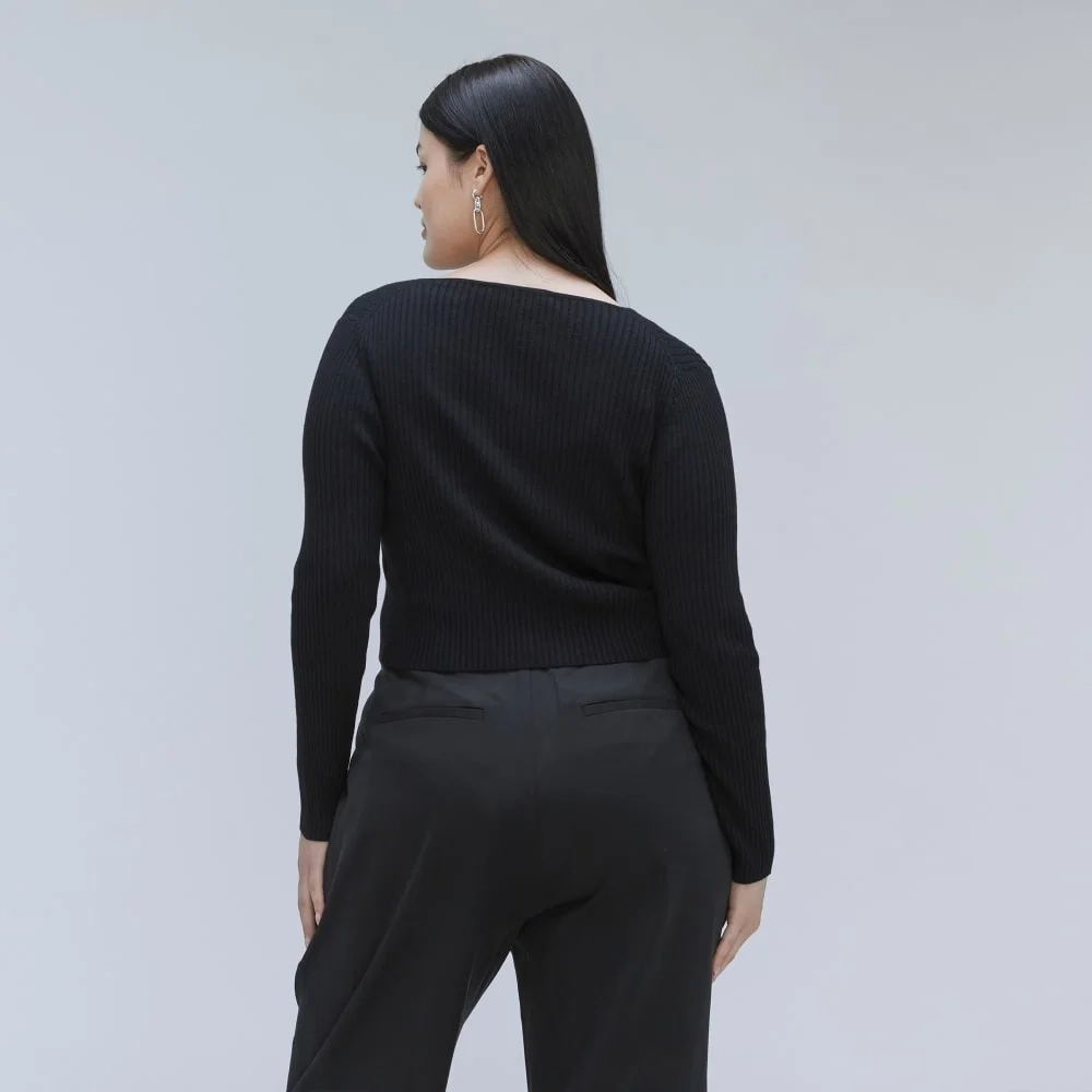 The Cotton-Merino Front-Tie Top | Black (4)