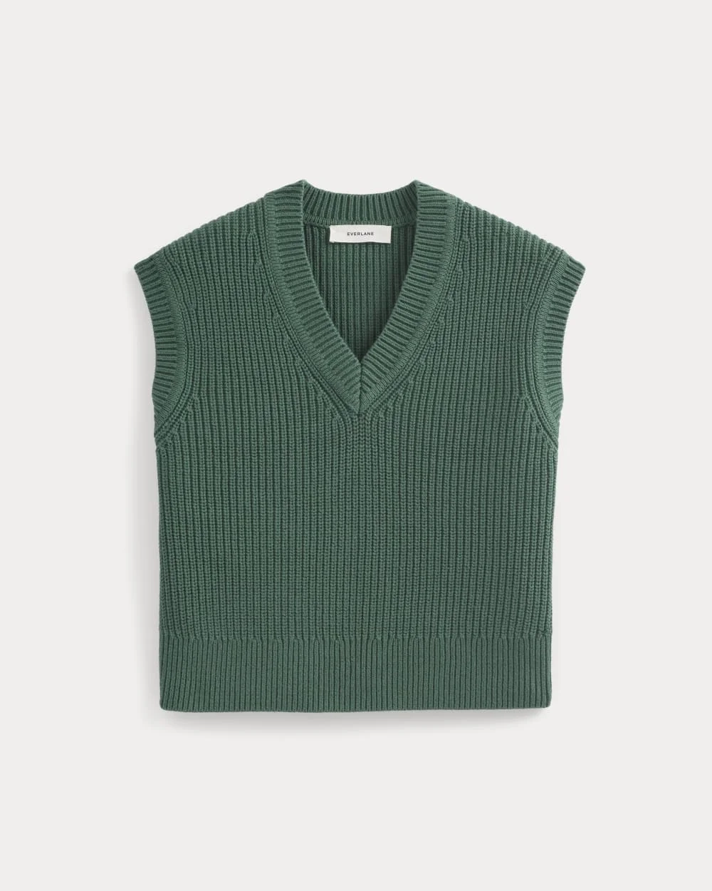Ribbed V-Neck Vest in Everyday Cotton | Hunter Green (5)