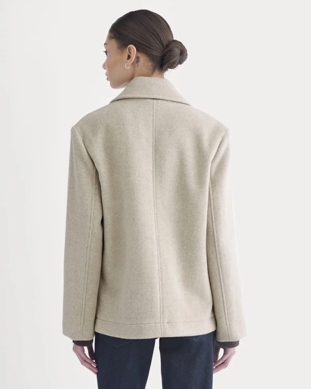 ReWool Short Peacoat | Heather Wheat (5)