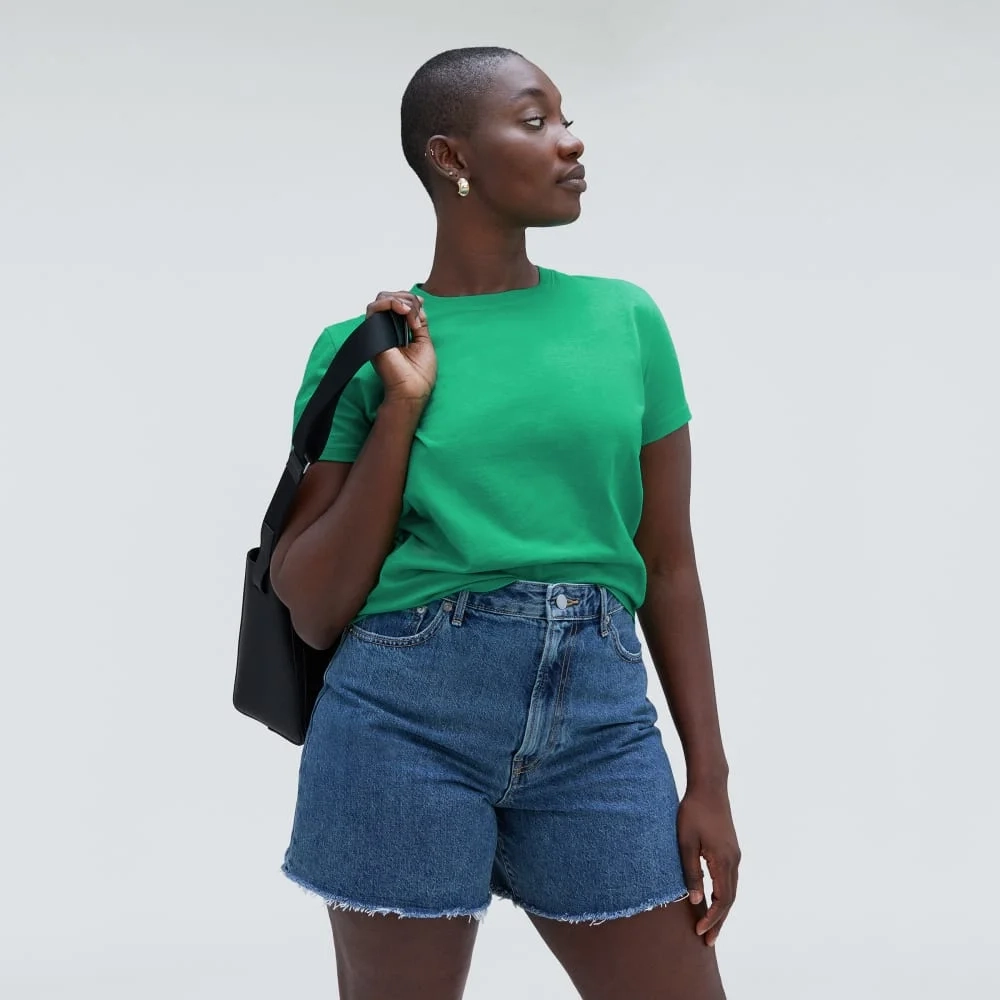 The Box-Cut Tee in Essential Cotton | Bright Jade | No Pocket (5)