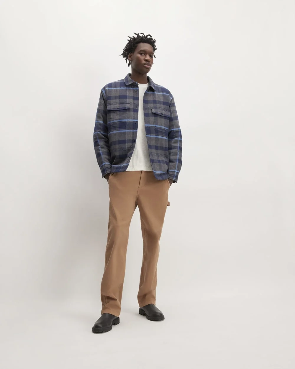 The Flannel Filled Shirt Jacket | Heritage Blue / Black / Navy / Heather Charcoa (3)