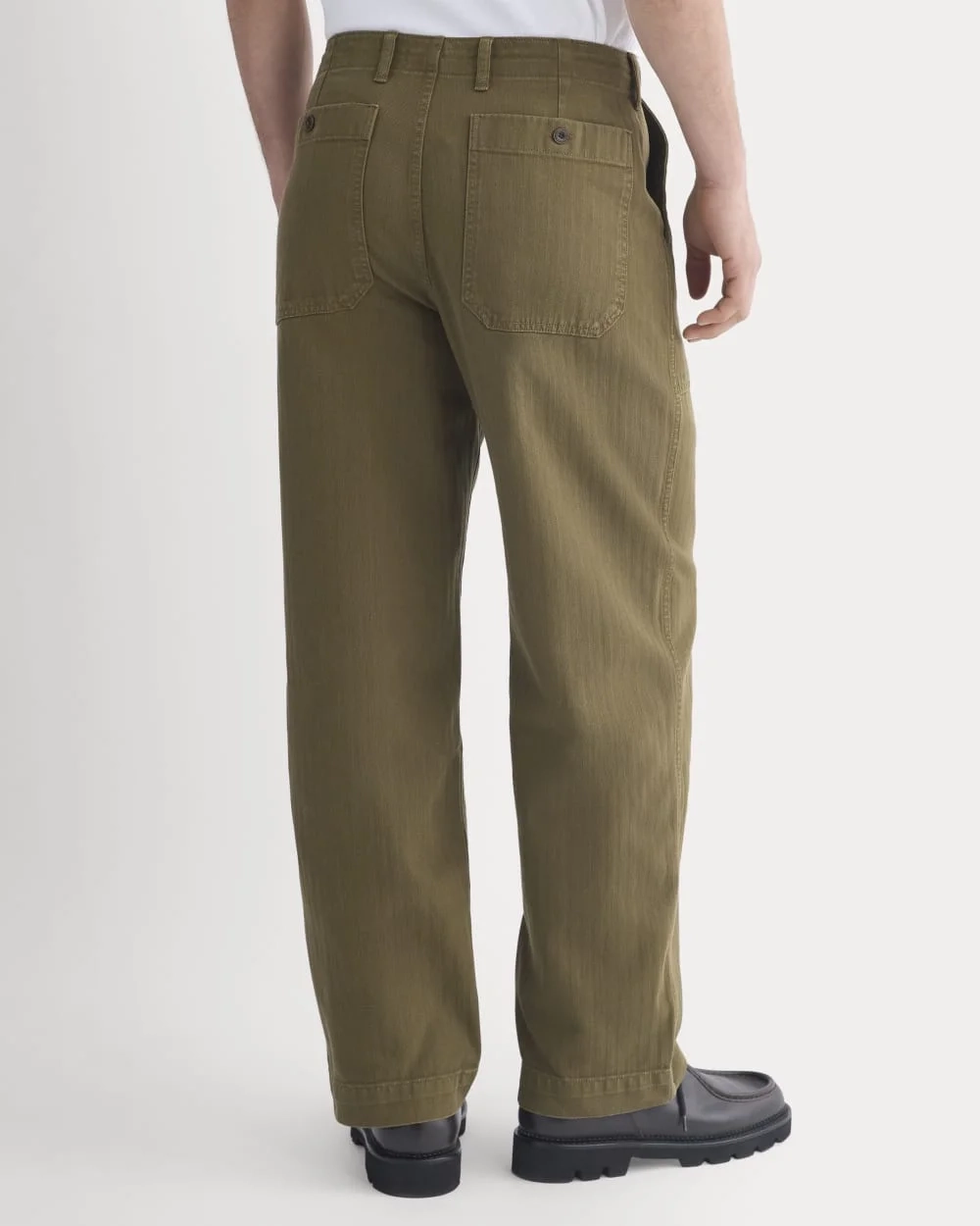 Relaxed Herringbone Fatigue Pants | Beech (5)
