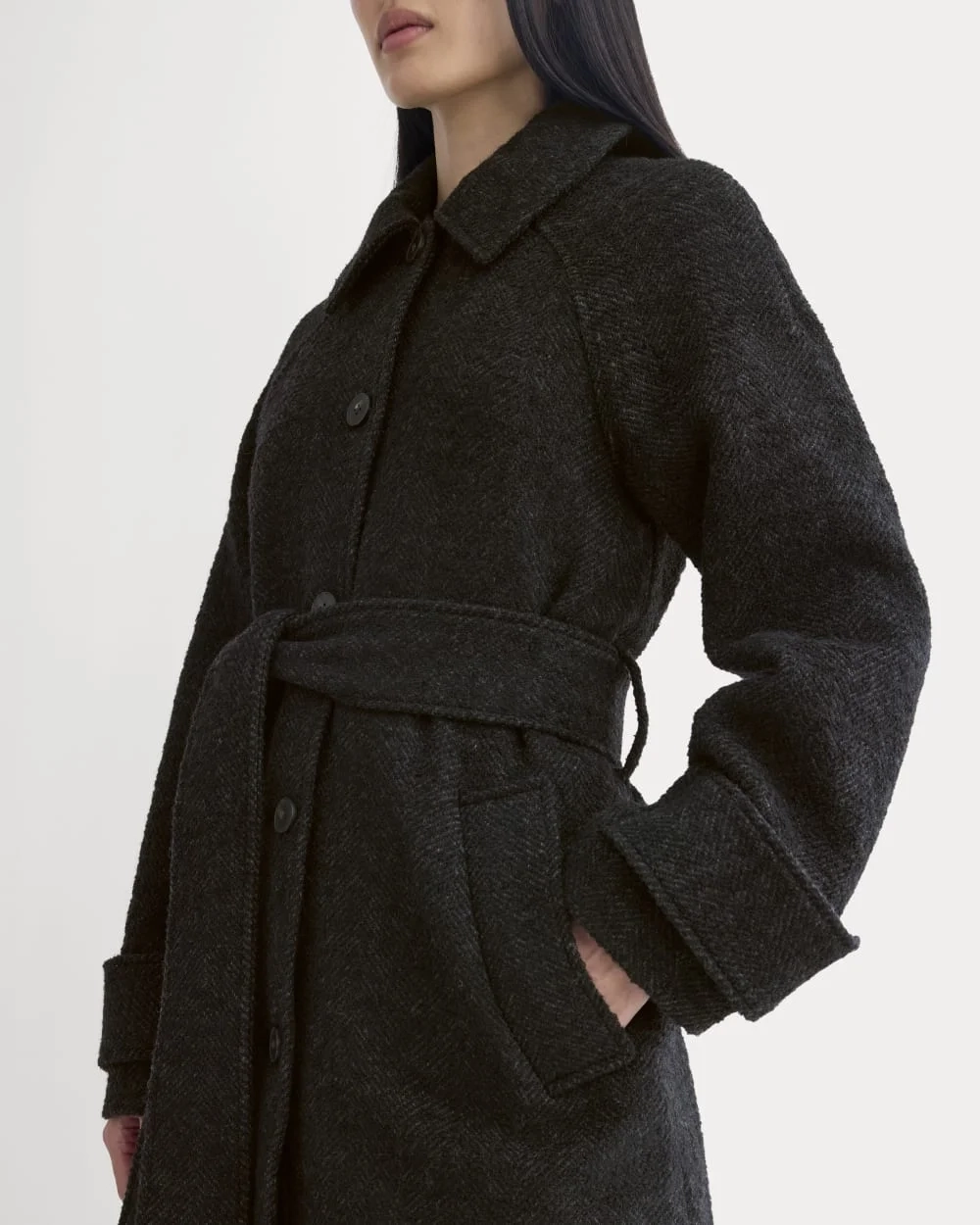 Italian Belted Overcoat | Carbone/Black (5)