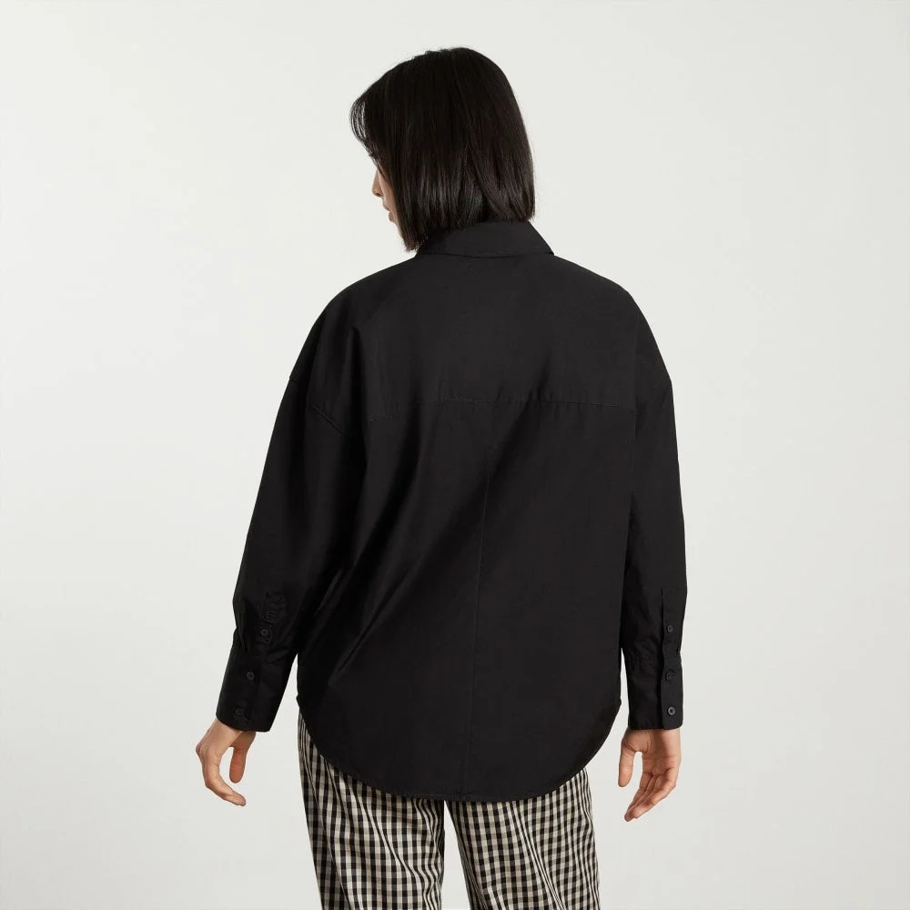 The Oversized Poplin Shirt | Black (9)