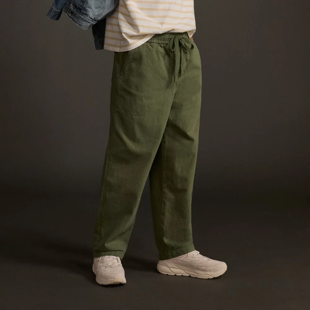 The Canvas Organic Cotton Drawstring Pant | Forest Green (5)