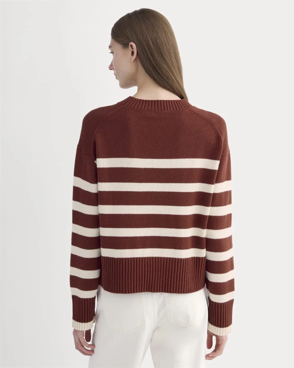 The Boxy Sweater in Everyday Cotton | Merlot / Canvas (5)