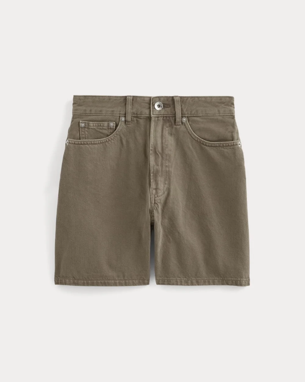 The A-Line Denim Short | Garment-Dyed Chocolate (5)
