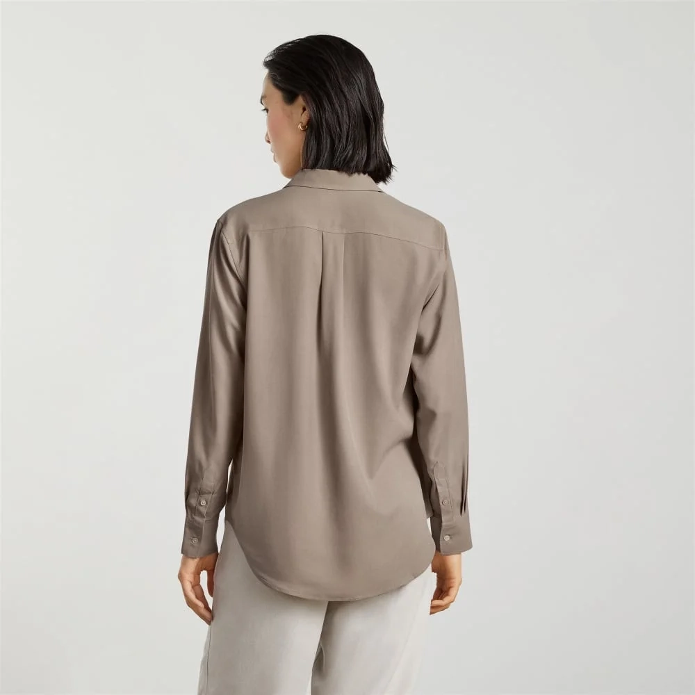 The Washable Silk Relaxed Shirt  | Burnt Sugar (7)