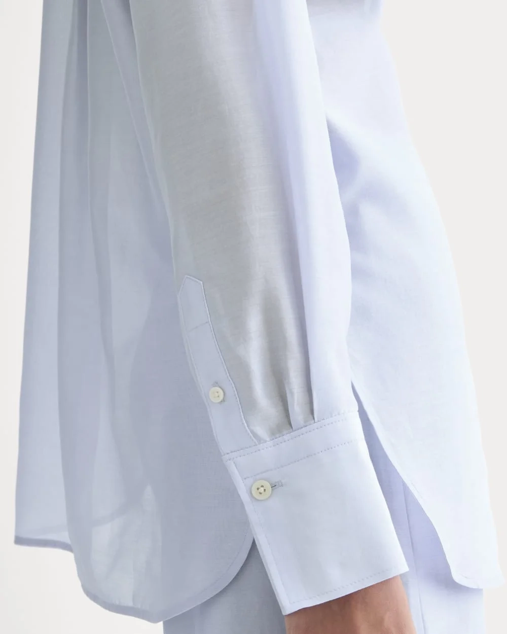 Oversized Shirt in Cotton-Silk Organza | Kentucky Blue (5)