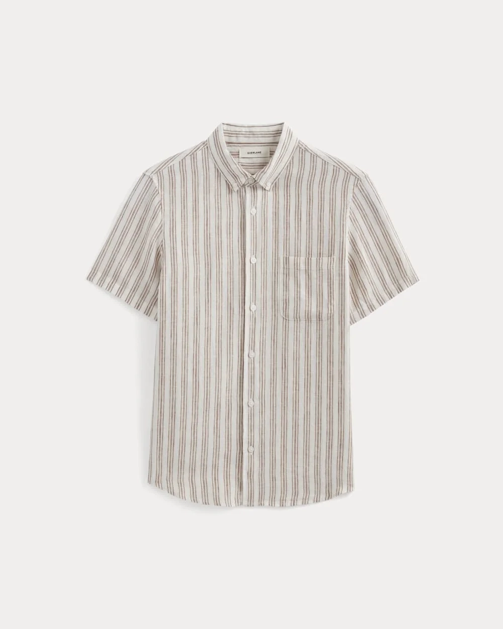 The Classic Short-Sleeve Shirt in Linen | Bone / Toasted Coconut (7)
