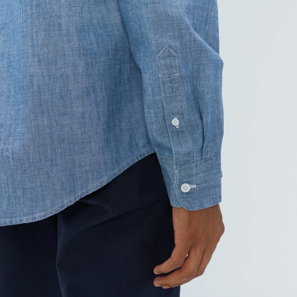 The Relaxed Organic Chambray Shirt  | Ivy Blue ReChambray (5)