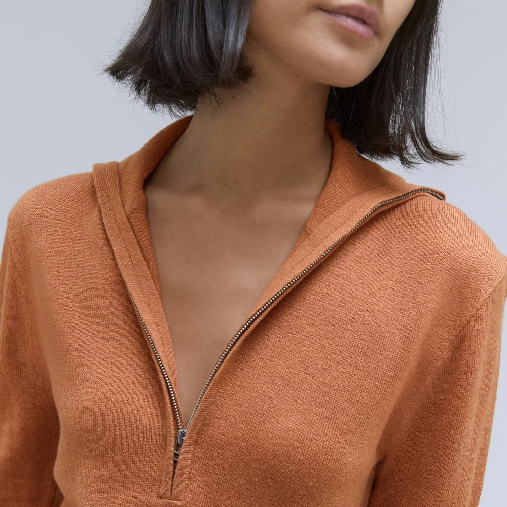 The Luxe Merino Half-Zip Sweater | Tawny Brown (4)