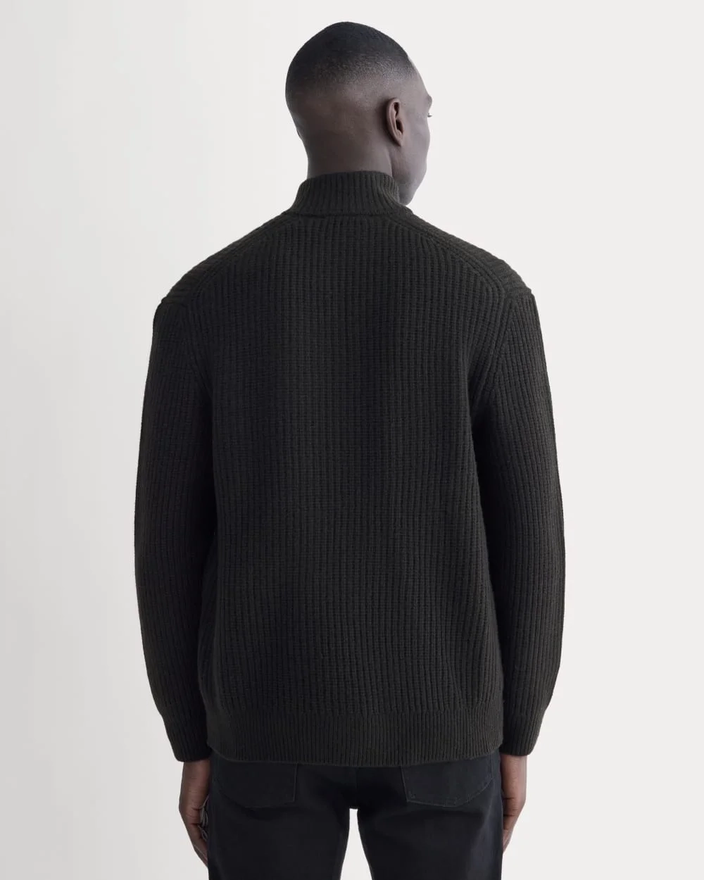 The Felted Merino Half-Zip Sweater | Black (4)