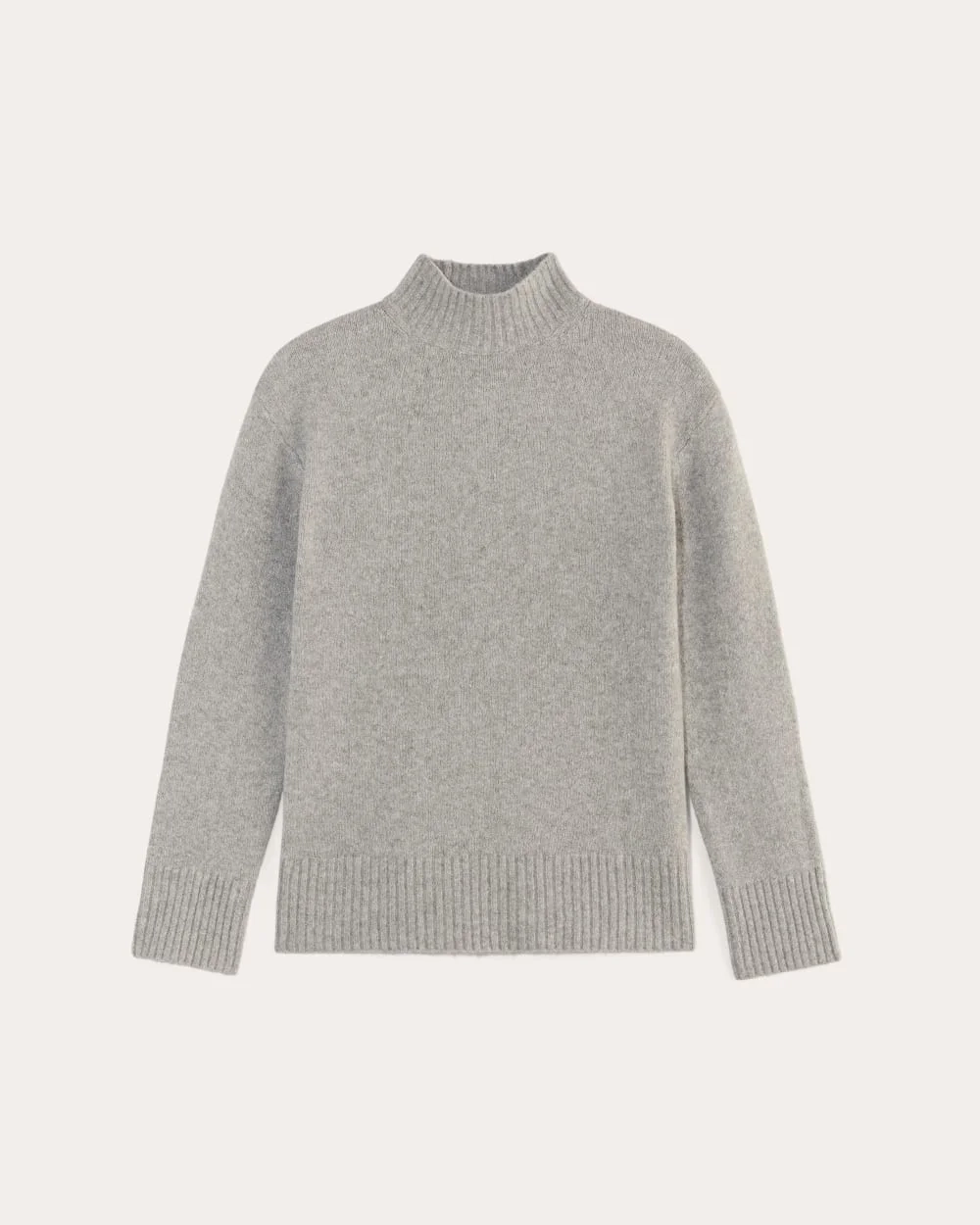 The Mockneck Sweater in Plush Cotton | Heathered Grey (5)