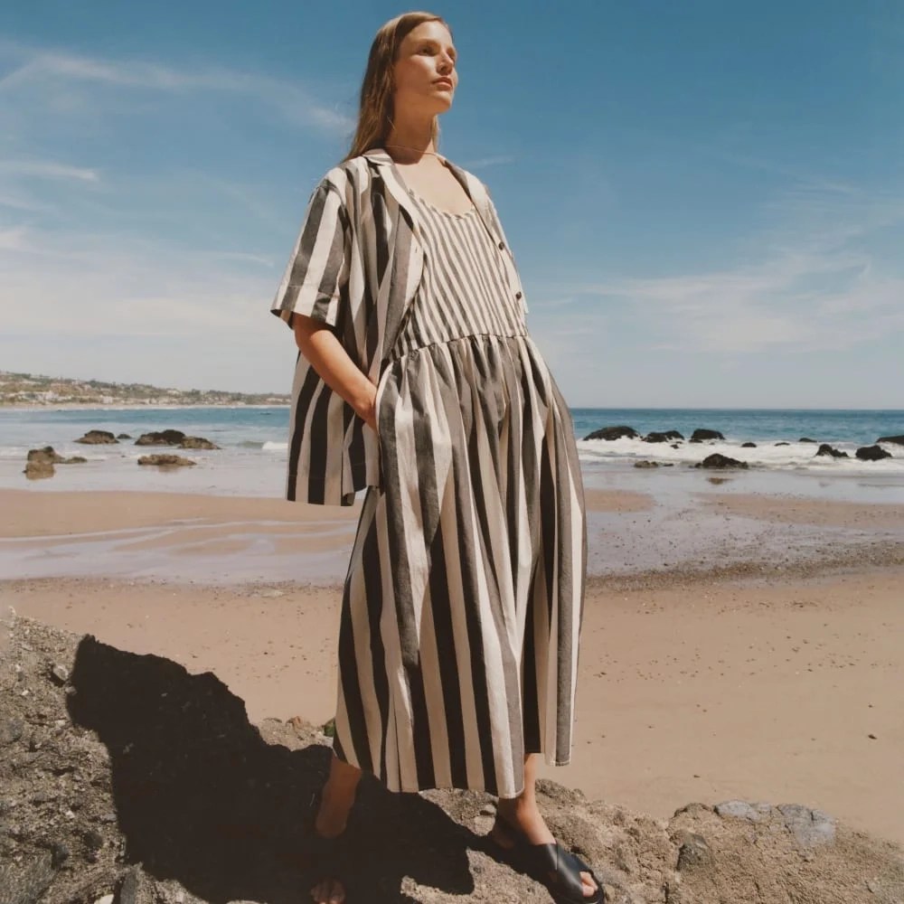The Poplin Summer Dress | Bone / Black (5)