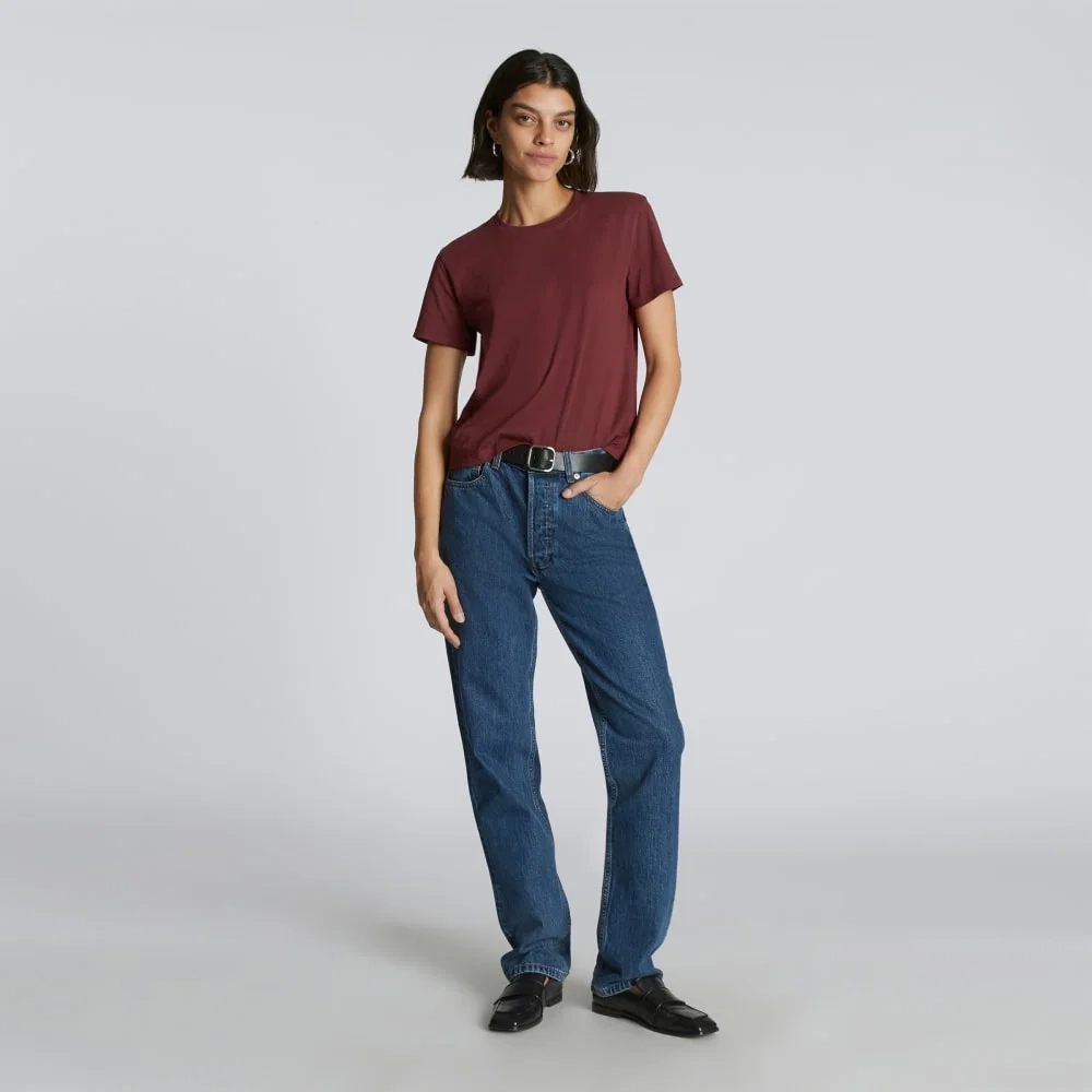 The Box-Cut Tee in Essential Cotton | Brandy | No Pocket (5)