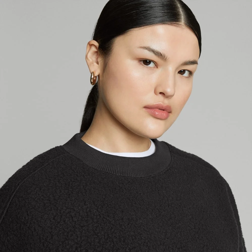 The ReNew Teddy Oversized Crew | Black (4)