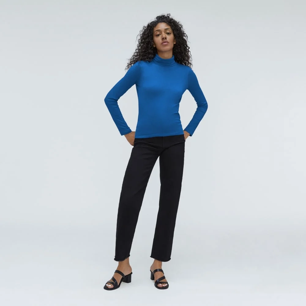 The Organic Cotton Turtleneck | Lapis Blue (5)