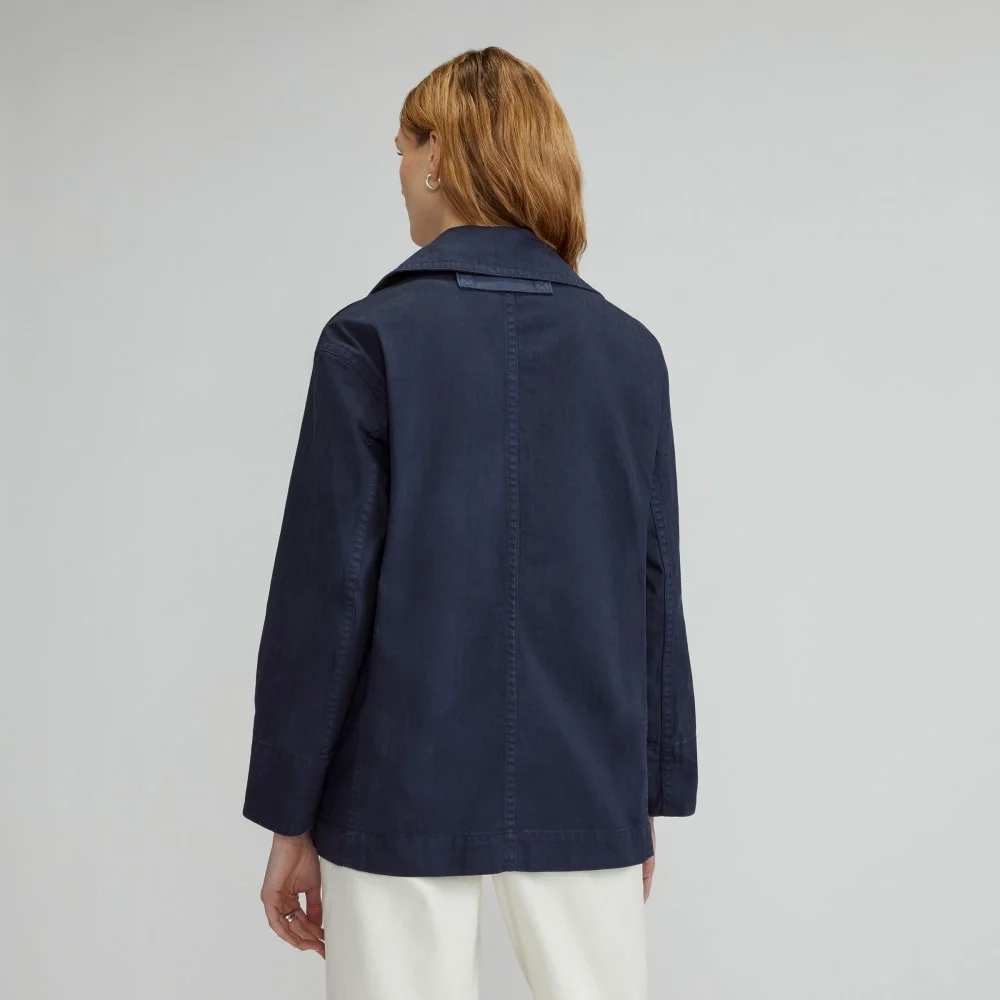 The Organic Cotton Herringbone Jacket | Navy (5)