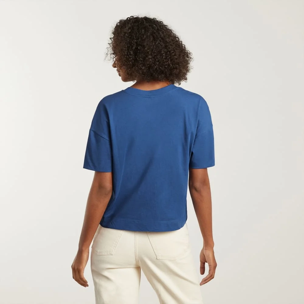 The Organic Cotton Slouchy V-Neck | Deep Blue (4)