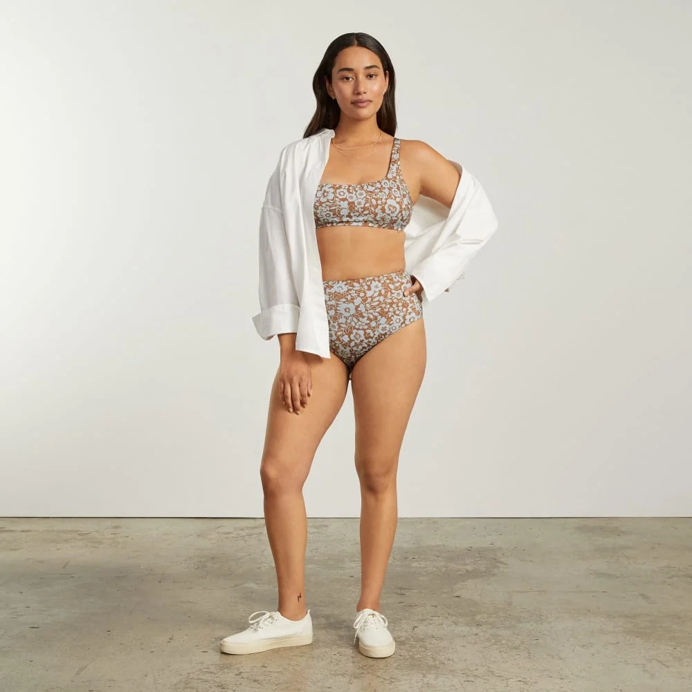 The Square-Neck Bikini Top | Honey Floral (5)
