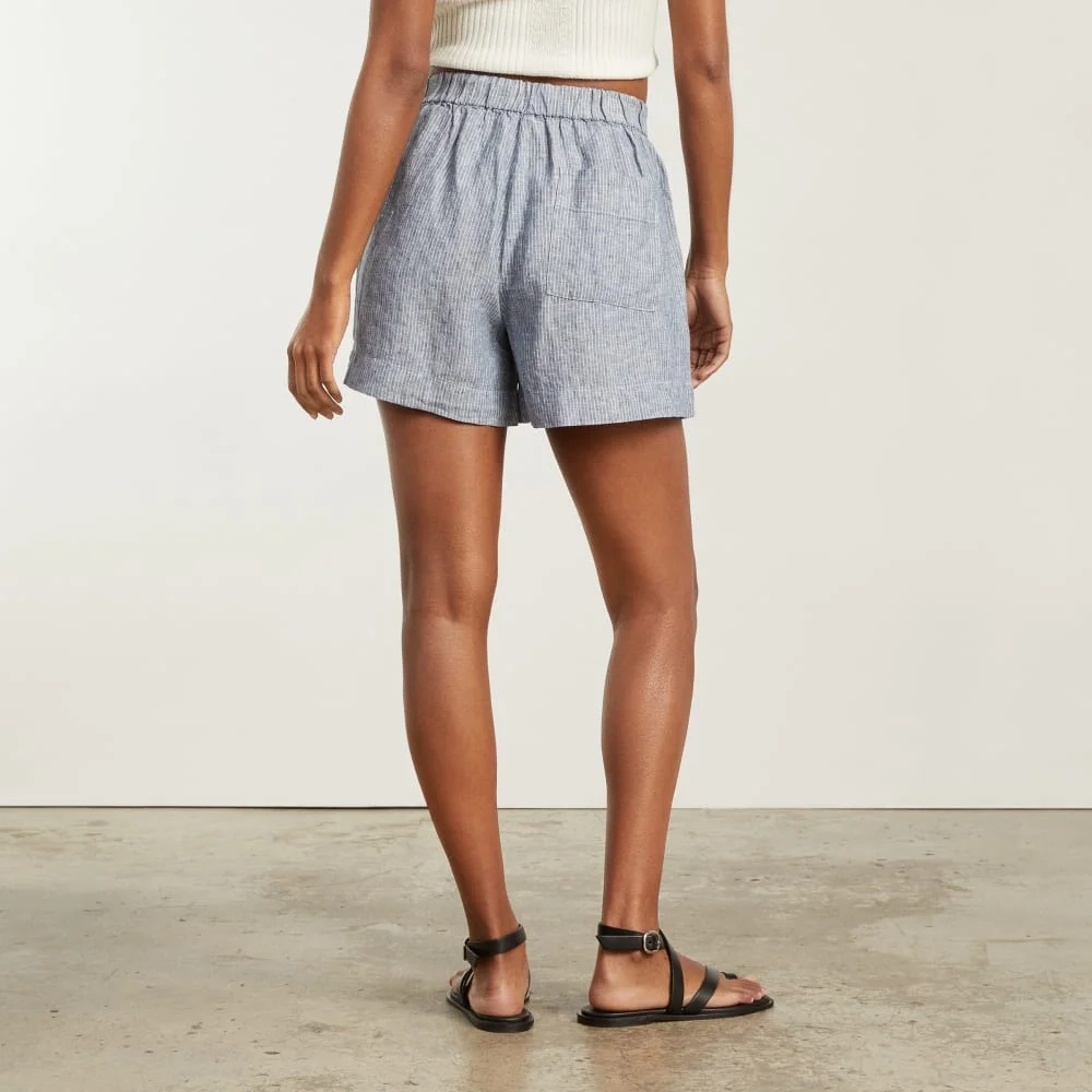 The Linen Boxer Short | Blue / White Pinstripe (6)