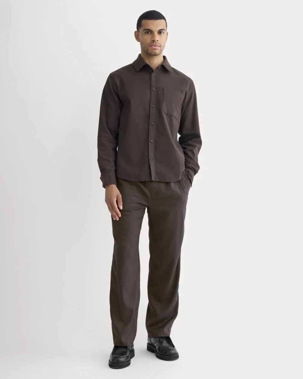 Brushed Flannel Shirt | Dark Chocolate (4)