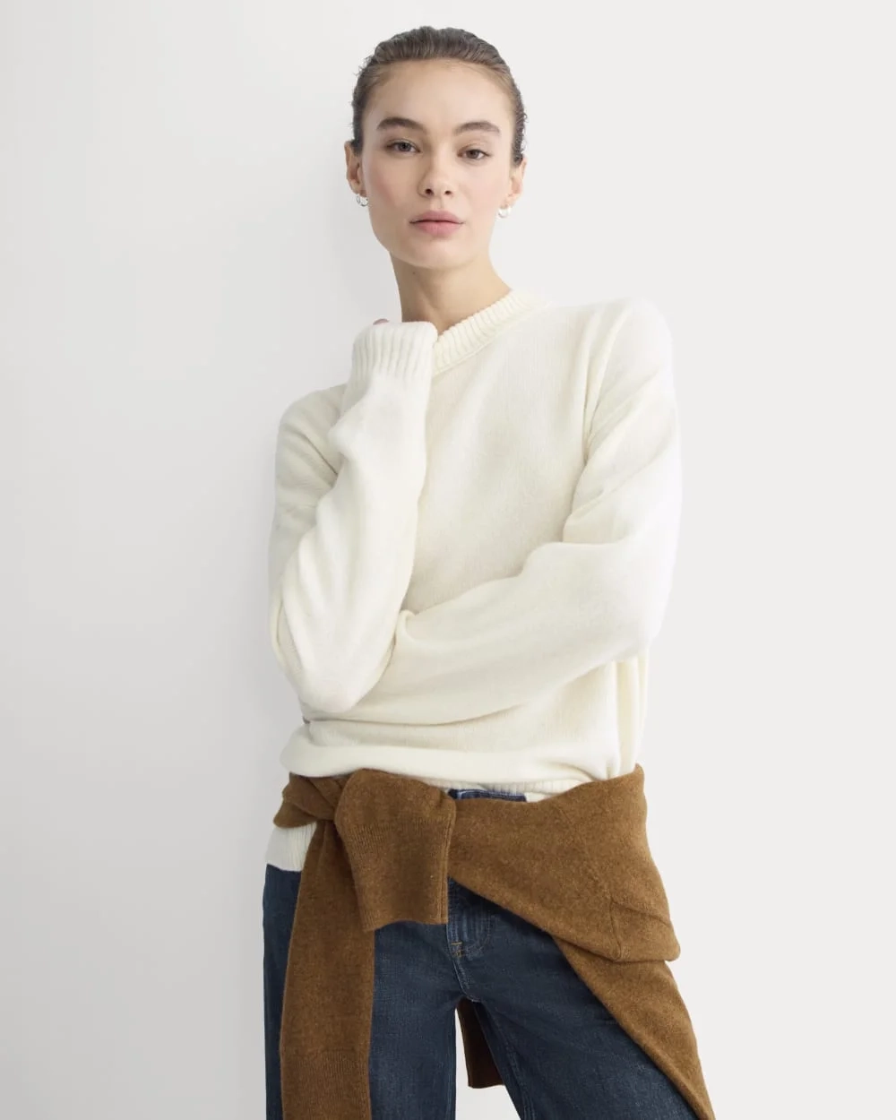 Cashmere Boyfriend Sweater | Snow (7)