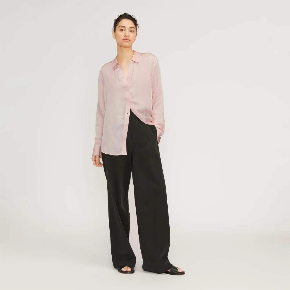 The Satin Relaxed Shirt | Petal Pink (3)