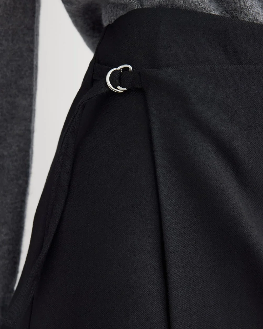 Wrap Mini Skort in Tailor Twill | Black (5)