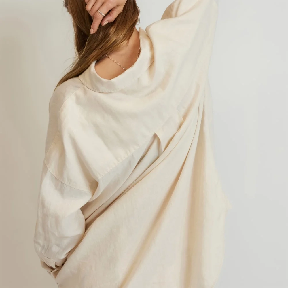 The Way-Long Linen Shirt | Canvas (7)