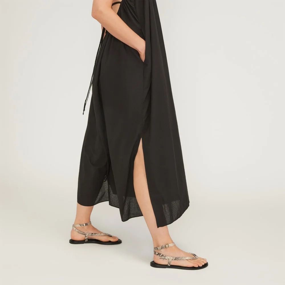 The Tie-Back Halter Dress | Black (6)