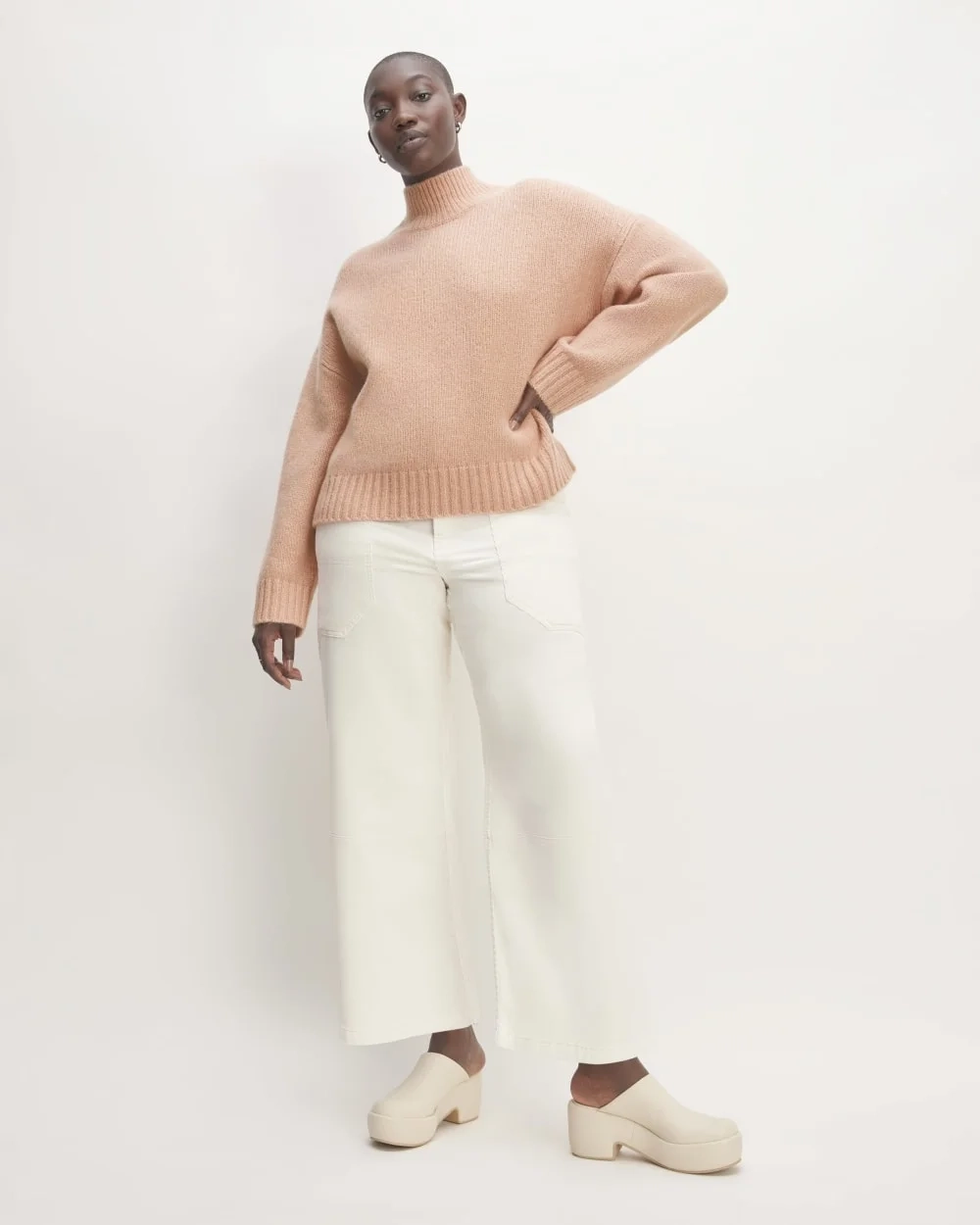 The Cloud Oversized Turtleneck | Blush Pink (6)