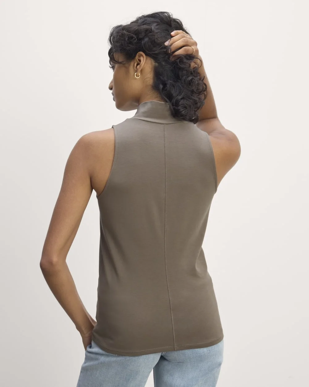 The Form Mock-Neck Tank | Taupe (3)