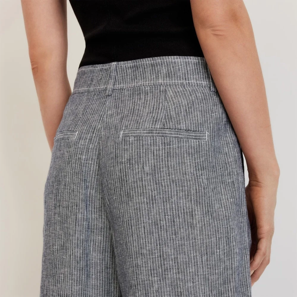 The Linen Way-High® Drape Pant  | Canvas Tan / Navy (3)