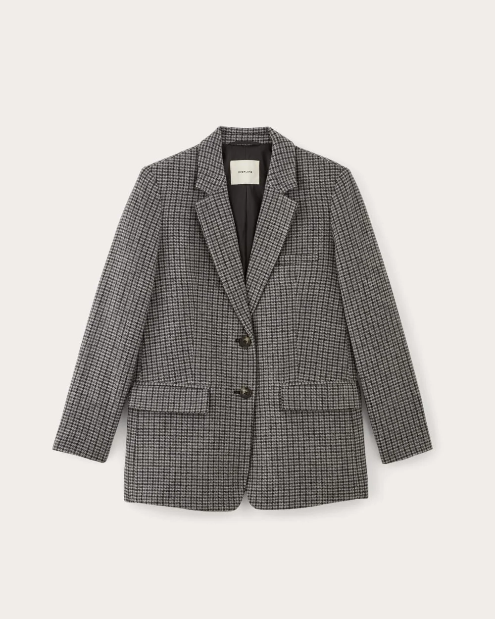 The Oversized Blazer in Wool | Gray Houndstooth (4)