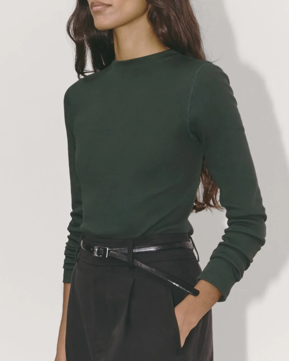 The Luxe Rib Funnel-Neck Tee | Scarab (3)