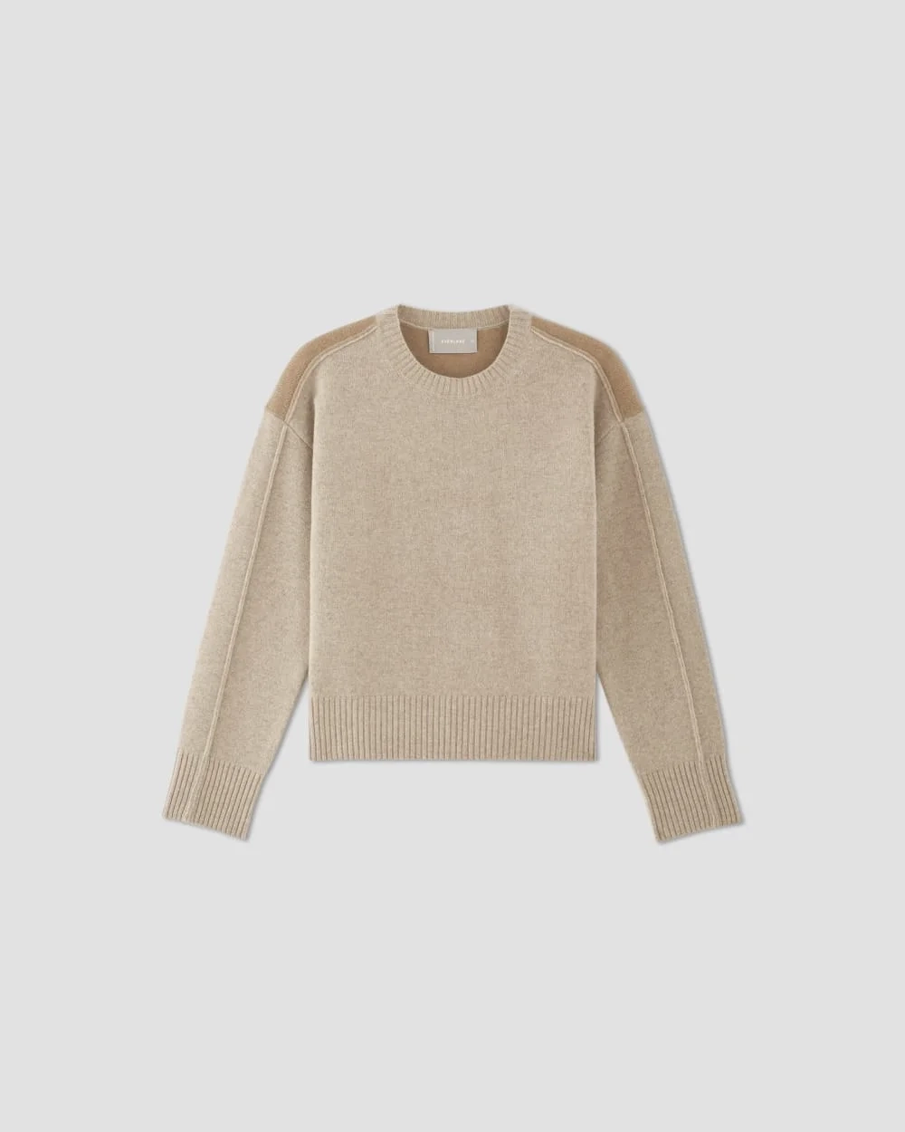 The Good Merino Wool Crewneck Sweater | Light Camel / Dark Oat (4)