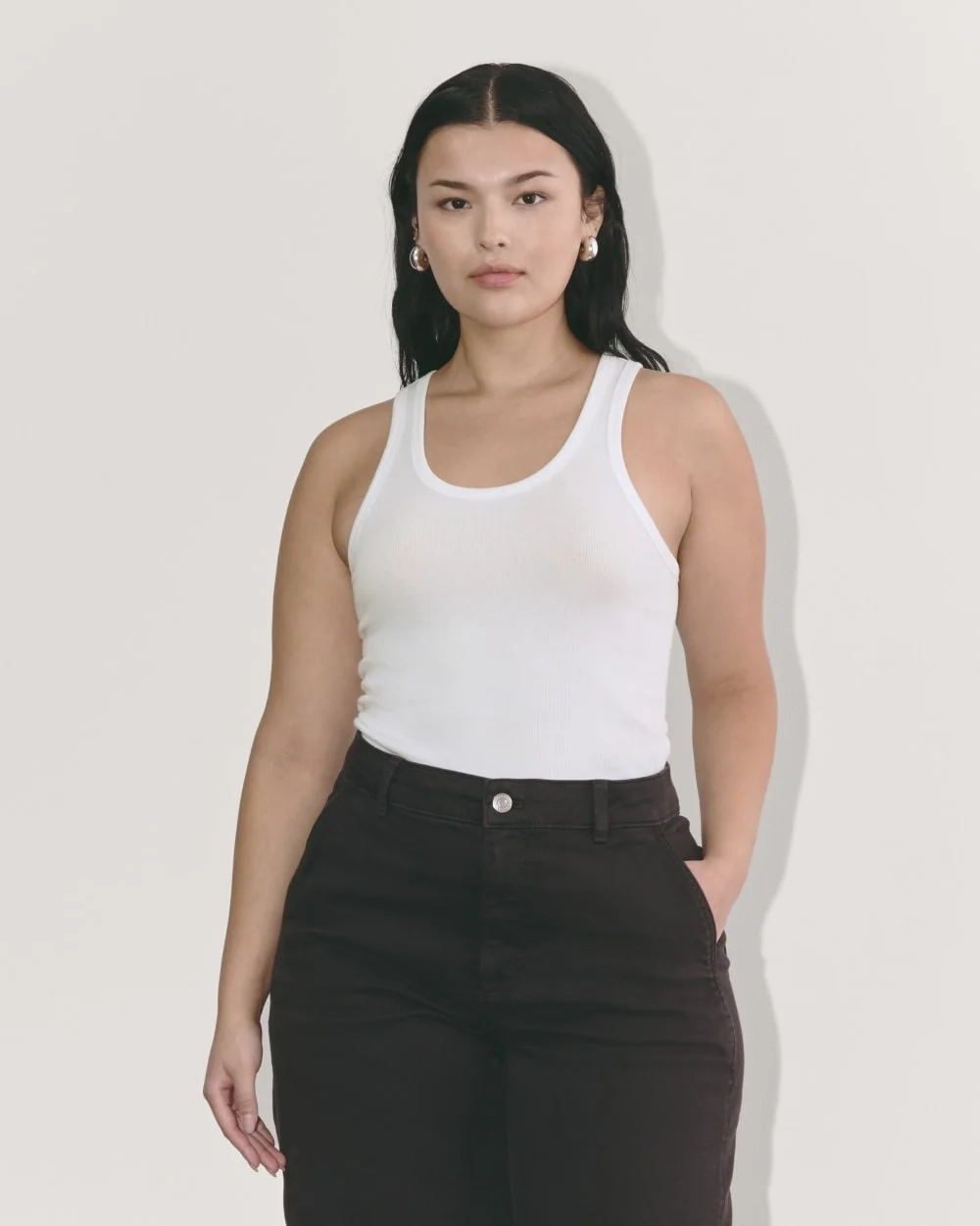 The Luxe Rib Tank | White