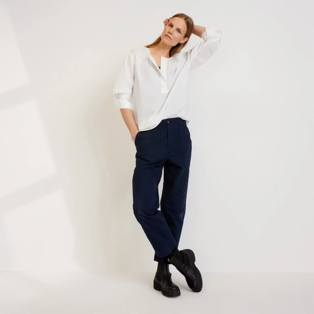The Organic Cotton Herringbone Pant | Navy (6)