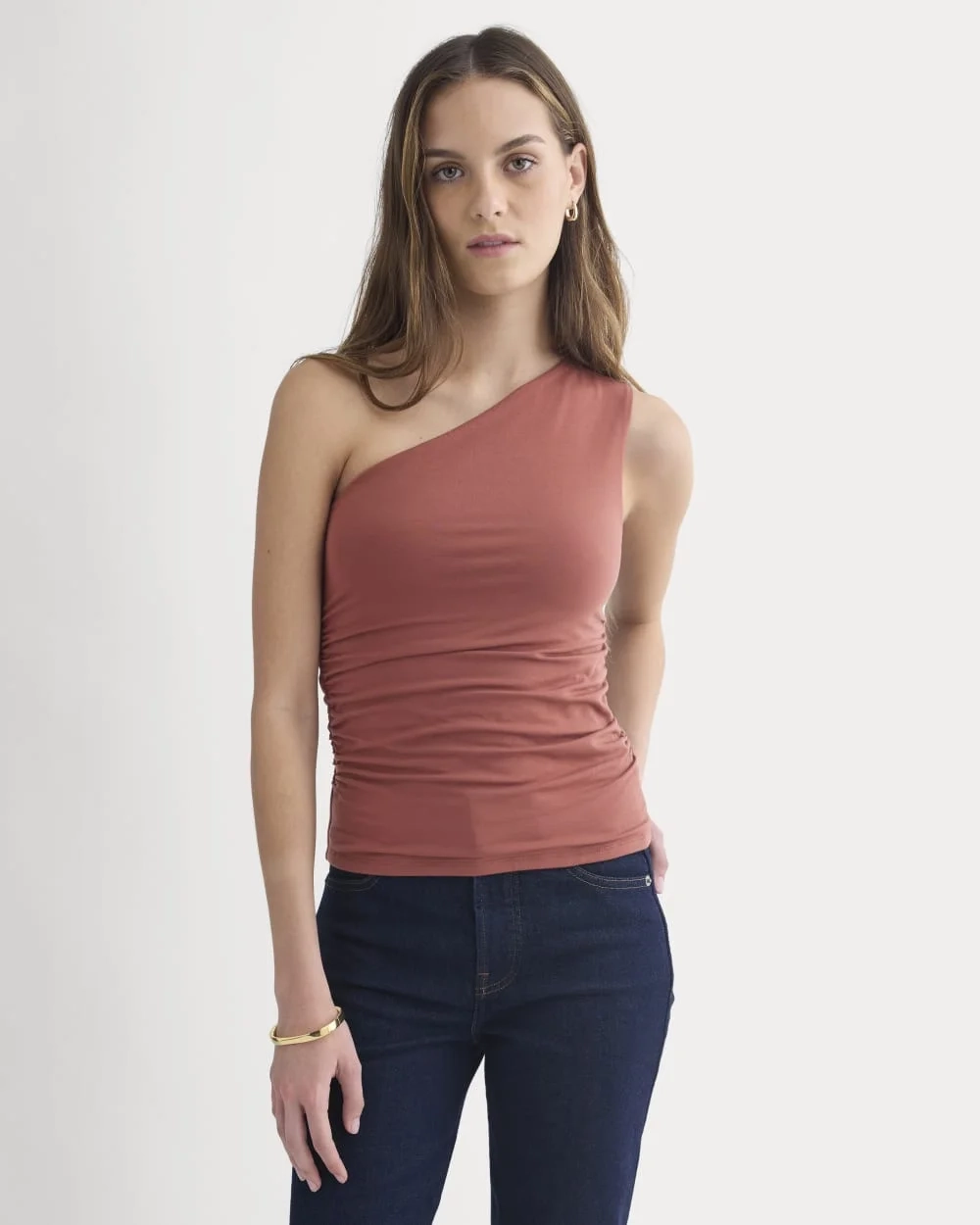 One-Shoulder Top | Henna Red (5)