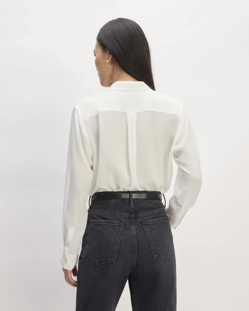 The Utility Shirt in Washable Silk | Off-White (4)