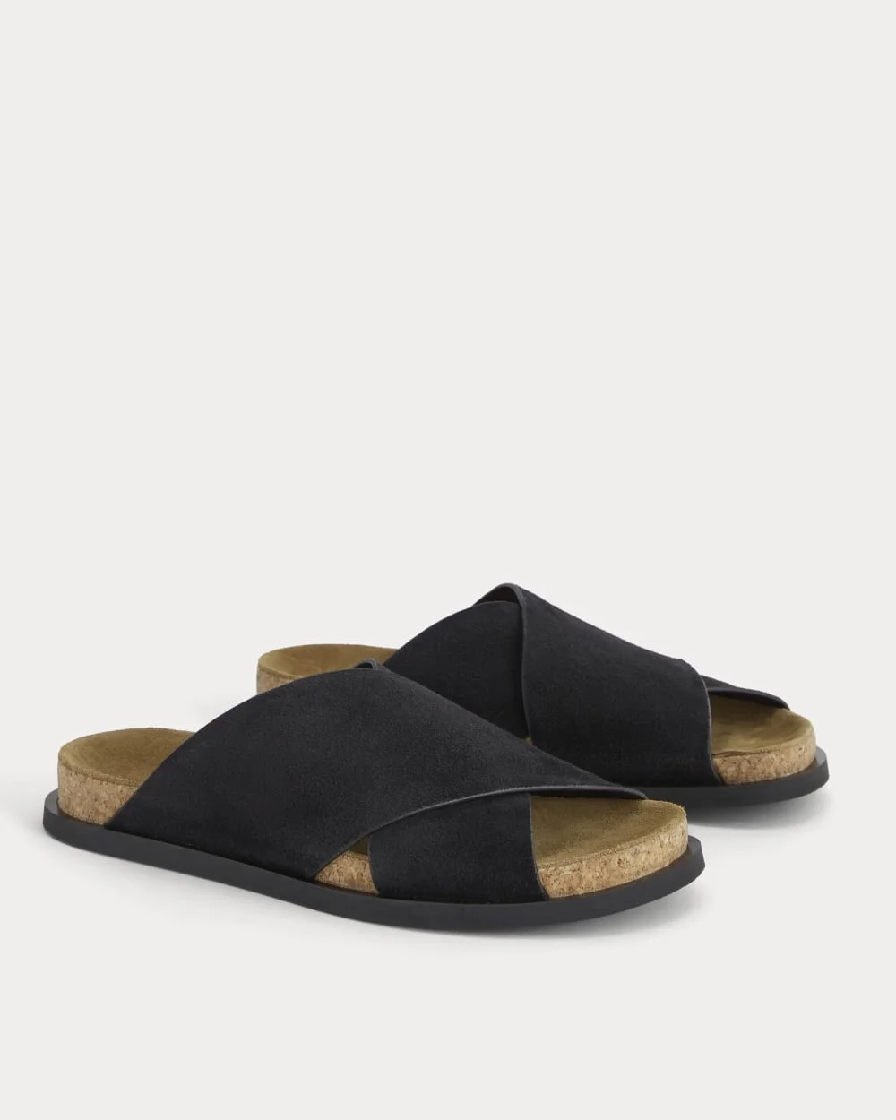 The Suede Crossover Sandal |  Black (4)