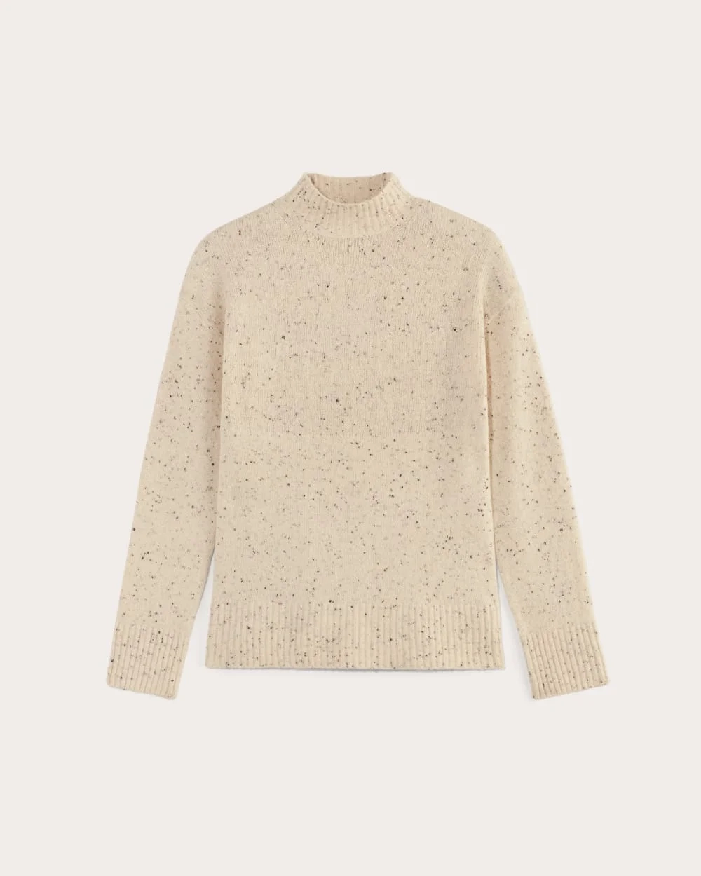 The Mockneck Sweater in Plush Cotton | Cream Confetti (5)