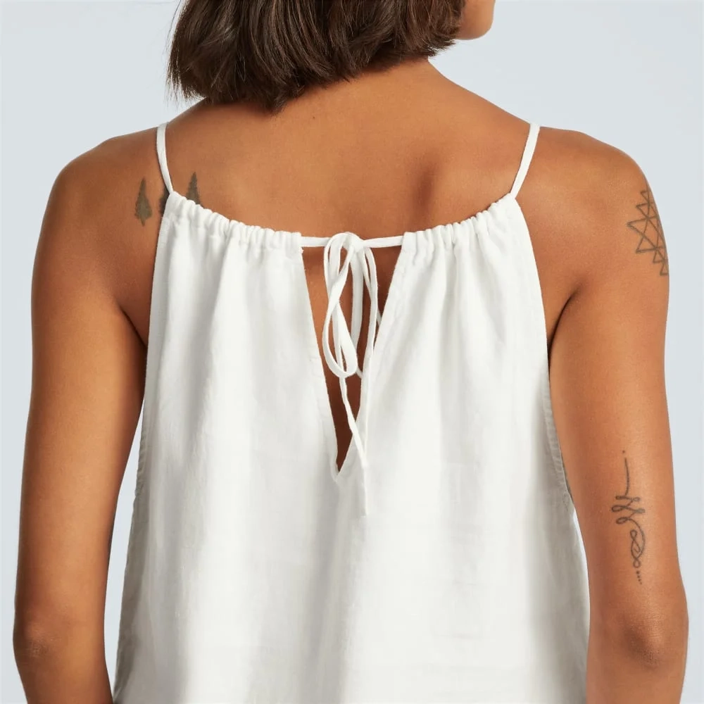 The Linen Apron Dress | White (4)