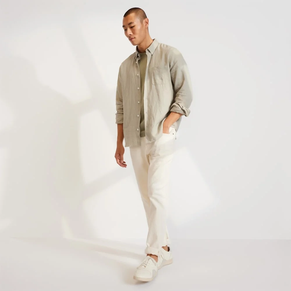 The Classic Shirt in Linen | Seagrass (3)