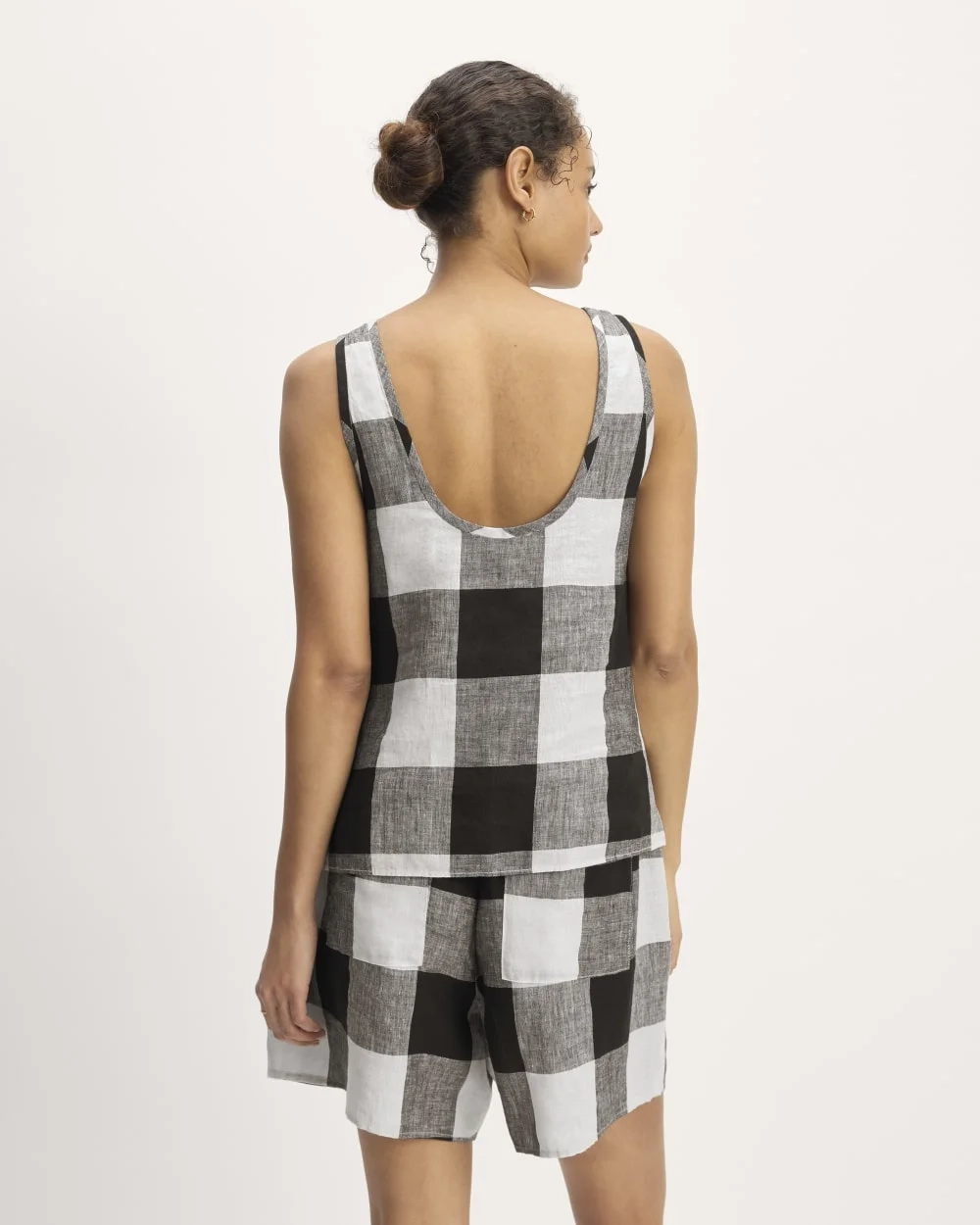 The Scoop Tank in Linen | Bone / Black Check (4)